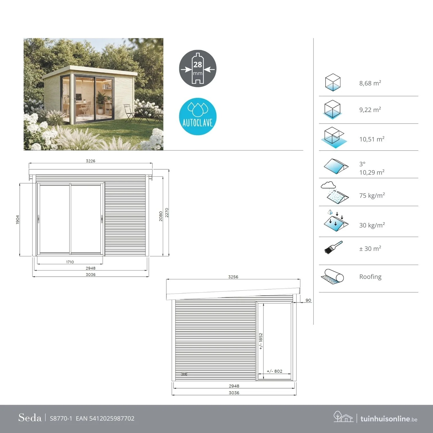 Tuinhuis Visio Seda — abrisonline.fr